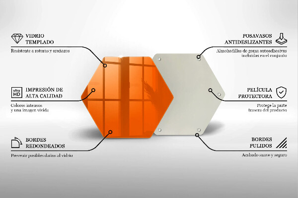 Glass kitchen board Orange color