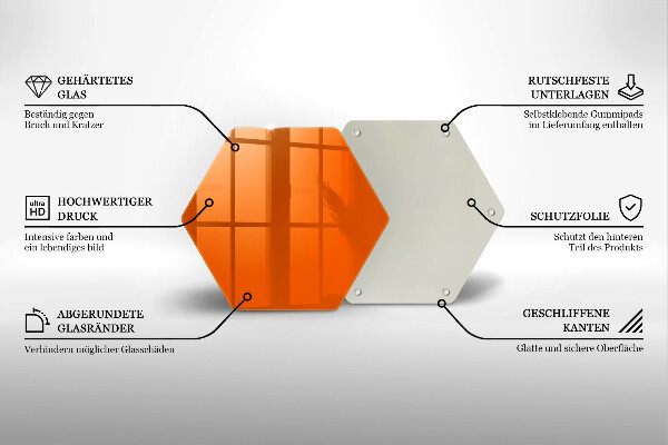 Glass kitchen board Orange color