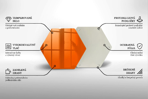 Glass kitchen board Orange color