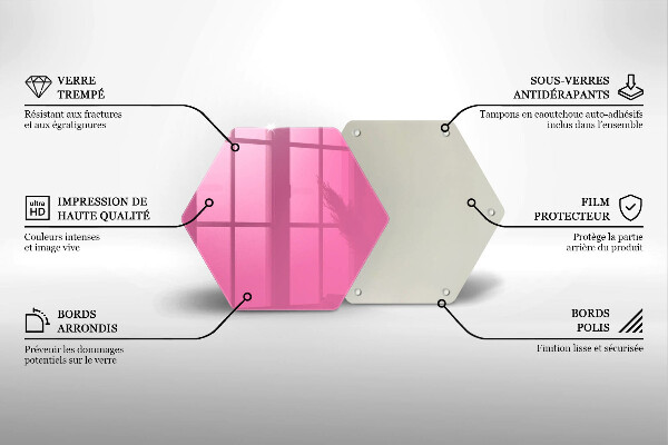 Glass kitchen board Pink color