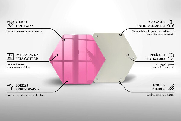 Glass kitchen board Pink color