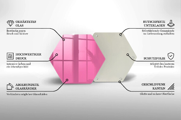 Glass kitchen board Pink color