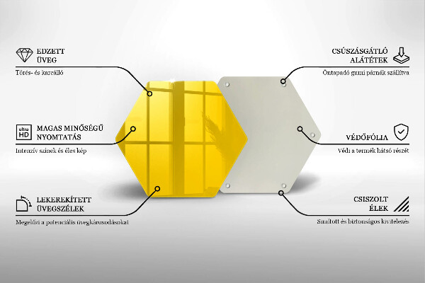Glass kitchen board Yellow