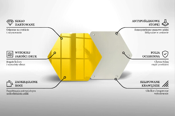 Glass kitchen board Yellow