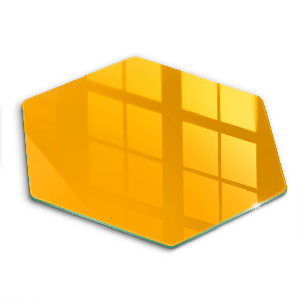 Glass kitchen board Dark yellow color
