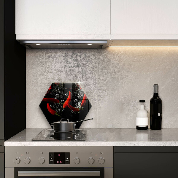 Kitchen worktop protector Chili peppers in water