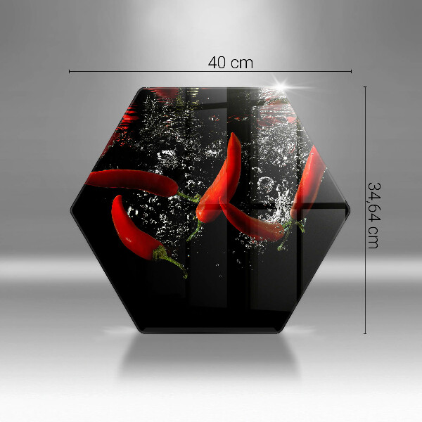 Kitchen worktop protector Chili peppers in water