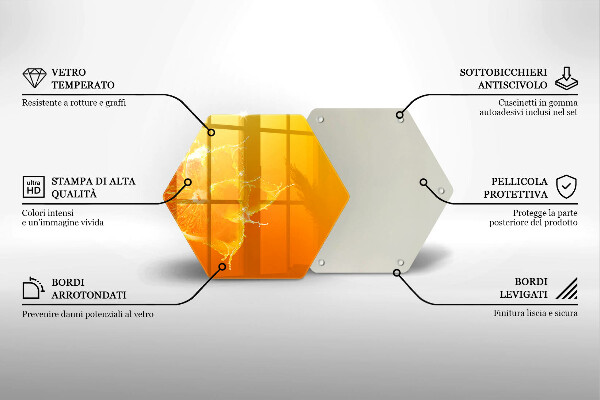 Glass chopping board Juicy fruit of orange