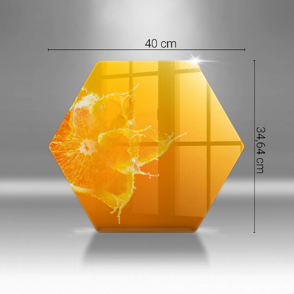 Glass chopping board Juicy fruit of orange