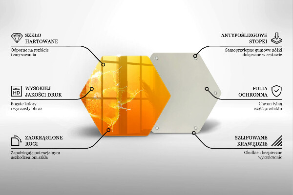 Glass chopping board Juicy fruit of orange