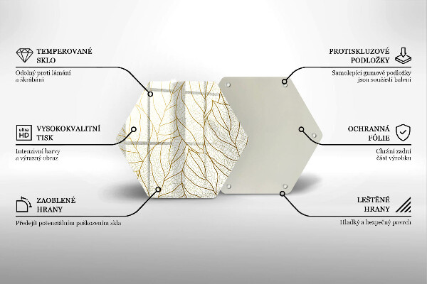 Cutting board Line-art leaves pattern