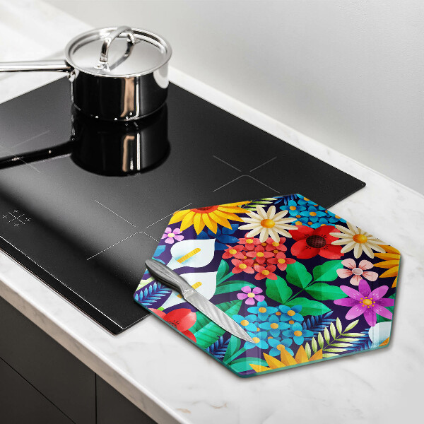 Cutting board Illustration meadow flowers