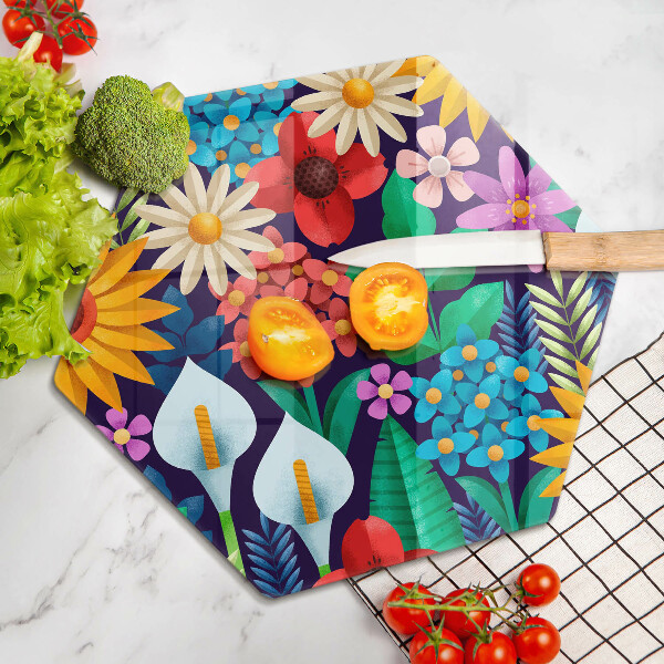 Cutting board Illustration meadow flowers