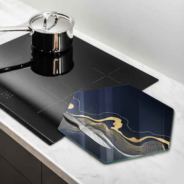 Cutting board Abstraction golden lines