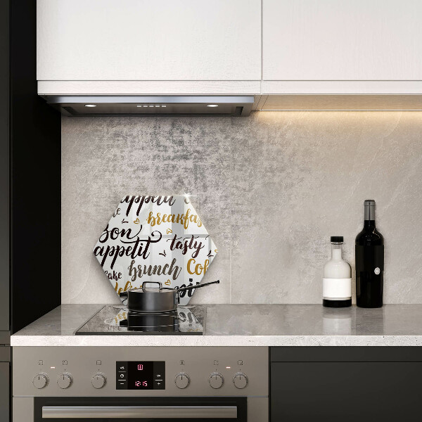 Glass chopping board Text Bon Appetit