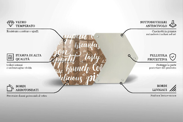 Glass chopping board Text Bon Appetit