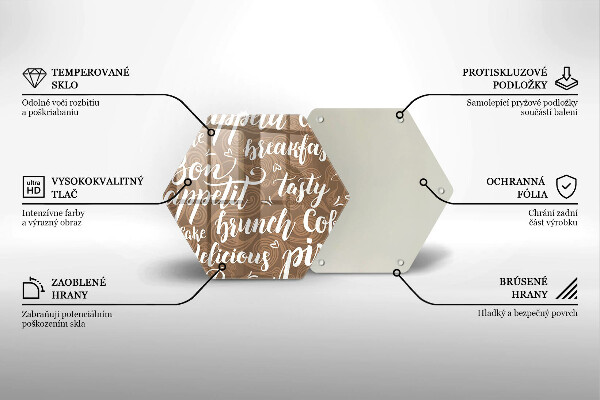 Glass chopping board Text Bon Appetit