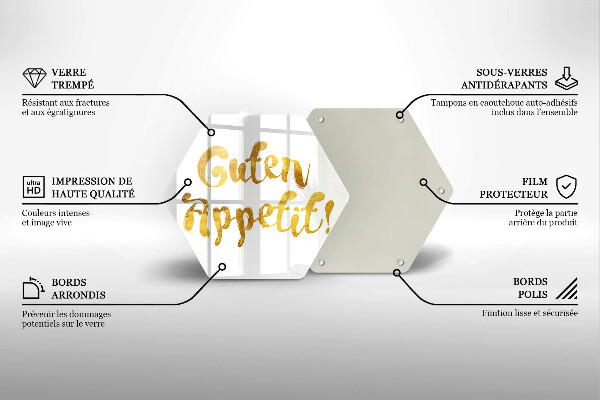 Glass chopping board The inscription GUTEN APPETIT!