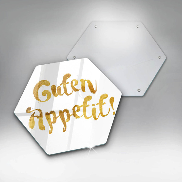 Glass chopping board The inscription GUTEN APPETIT!