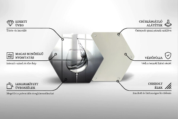 Chopping board glass A glass of water