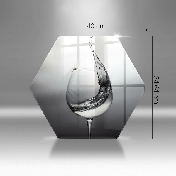 Chopping board glass A glass of water