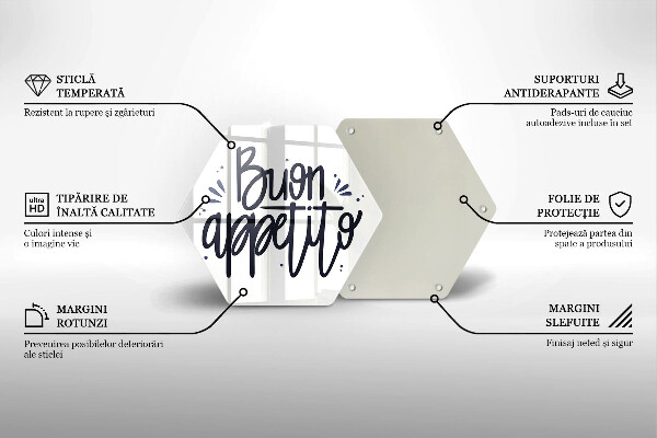 Chopping board glass The inscription Buon Appetito