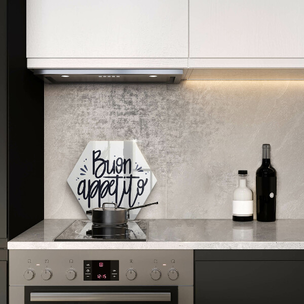 Chopping board glass The inscription Buon Appetito