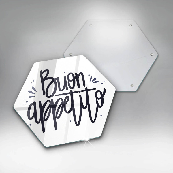 Chopping board glass The inscription Buon Appetito