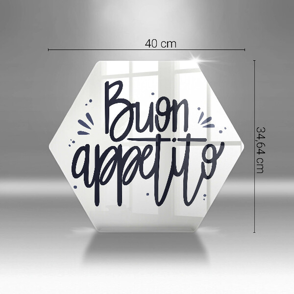 Chopping board glass The inscription Buon Appetito