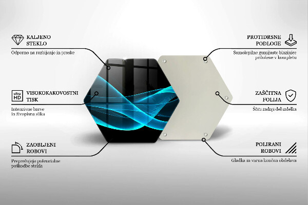 Chopping board glass Blue abstraction