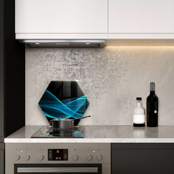 Chopping board glass Blue abstraction