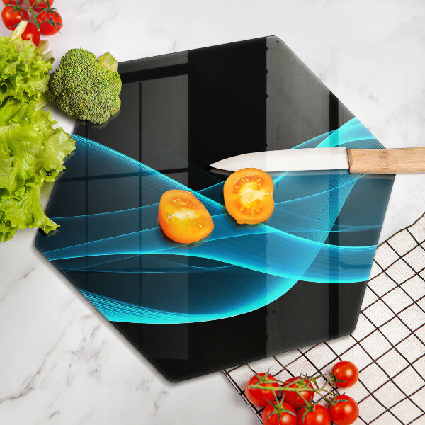 Chopping board glass Blue abstraction