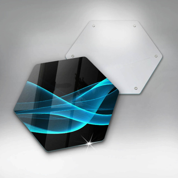 Chopping board glass Blue abstraction