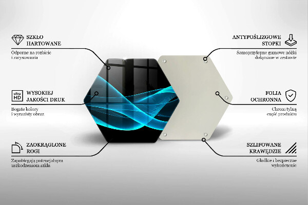 Chopping board glass Blue abstraction