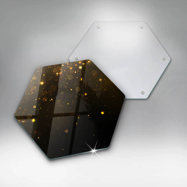 Chopping board glass Golden glitter