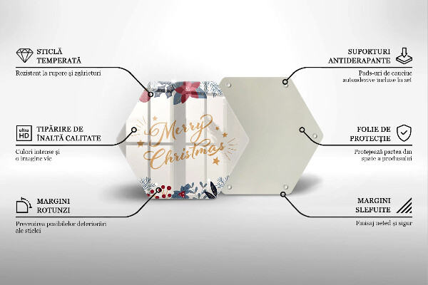 Chopping board glass The inscription Mera Christmas