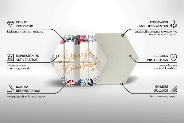 Chopping board glass The inscription Mera Christmas