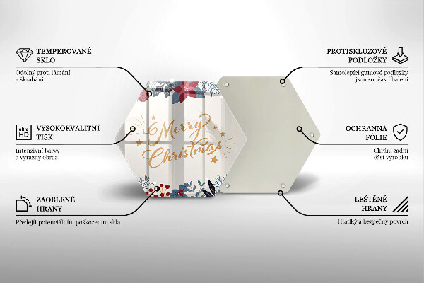 Chopping board glass The inscription Mera Christmas