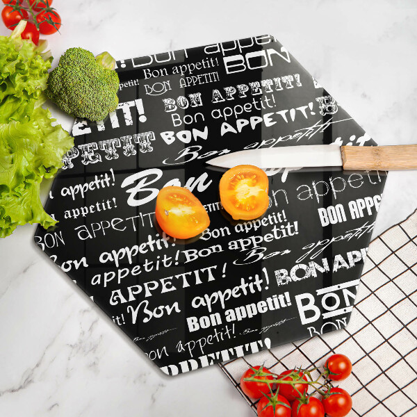 Chopping board Kitchen text Bon Appetit