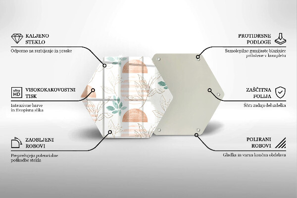 Cutting board Boho pattern leaves