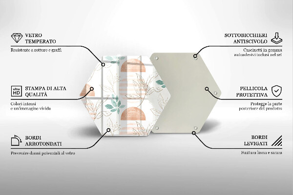 Cutting board Boho pattern leaves