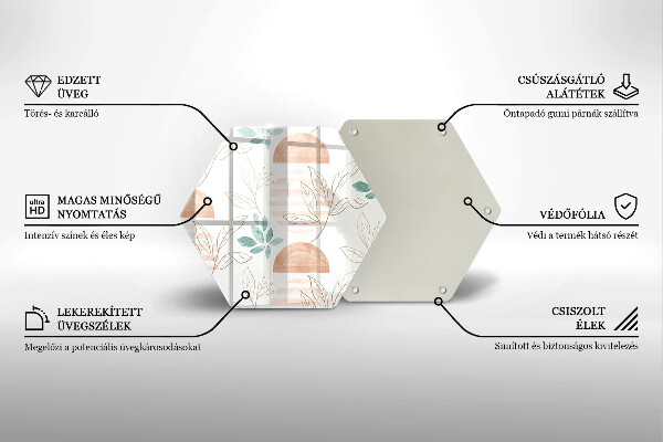 Cutting board Boho pattern leaves