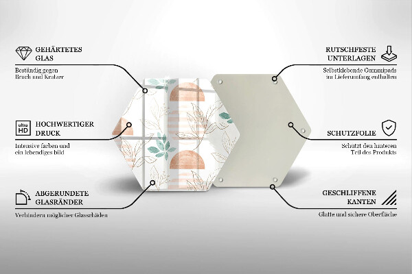 Cutting board Boho pattern leaves