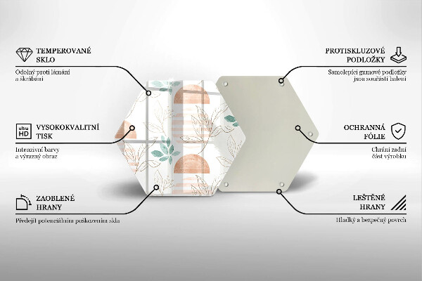 Cutting board Boho pattern leaves