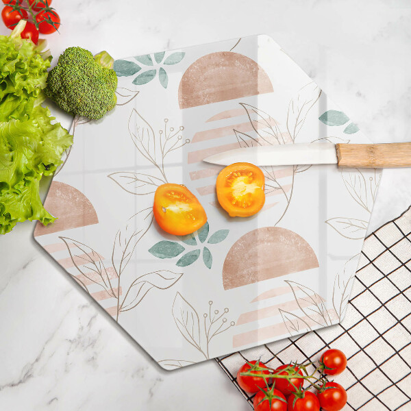 Cutting board Boho pattern leaves