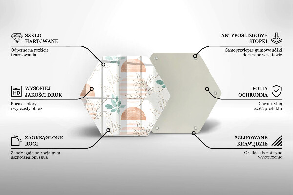 Cutting board Boho pattern leaves