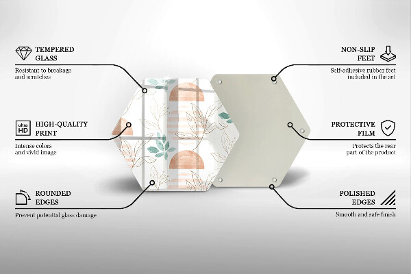 Cutting board Boho pattern leaves