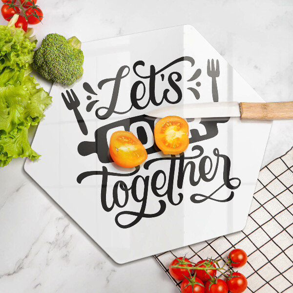 Cutting board The inscription Let's Cook Together
