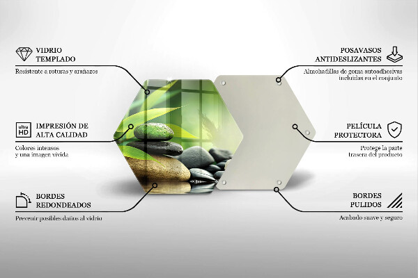 Chopping board Zen bamboo stones