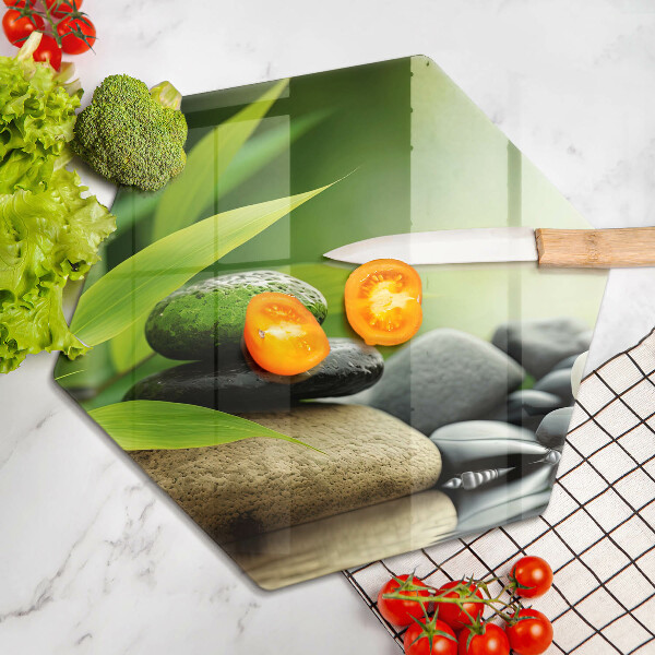 Chopping board Zen bamboo stones